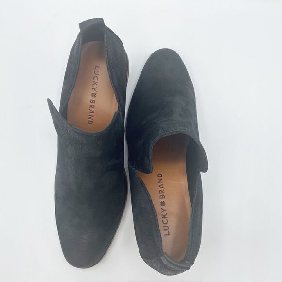 Lucky Brand Victorey suede ankle bootie in Black Deer- size 7.5 - Picture 8 of 11
